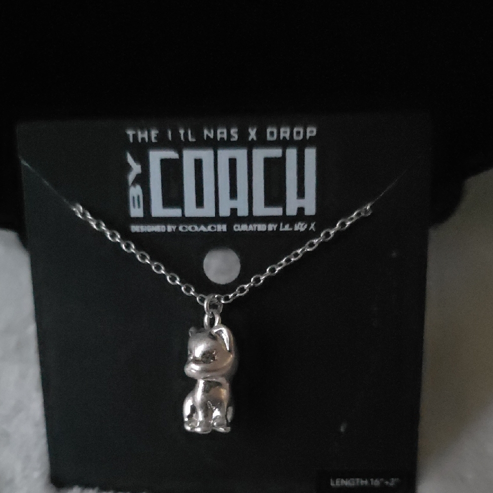 Coach Silver Chain‎ with Cat Charm